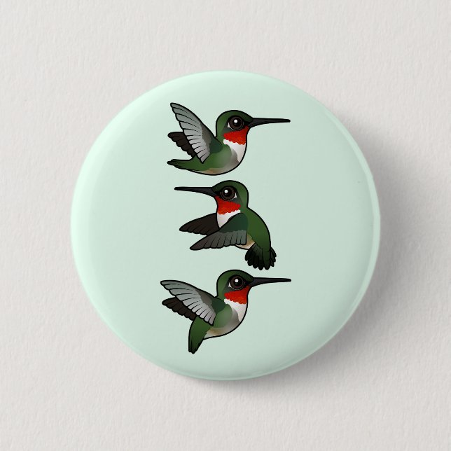 Flying Ruby-throated Hummingbird 6 Cm Round Badge (Front)