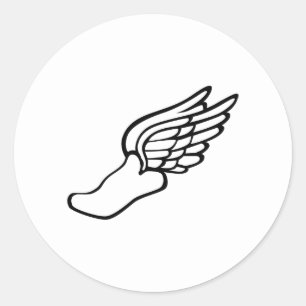 Flying Running Shoe Classic Round Sticker