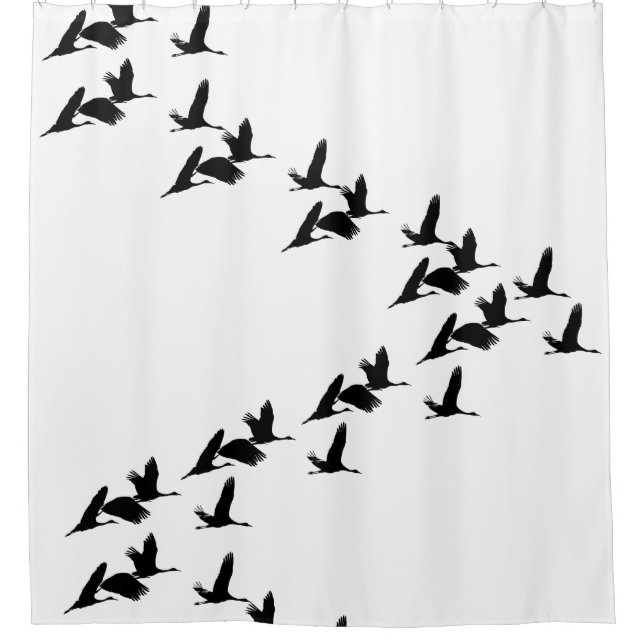 Flying Sandhill Crane Bird Wildlife Shower Curtain (Front)
