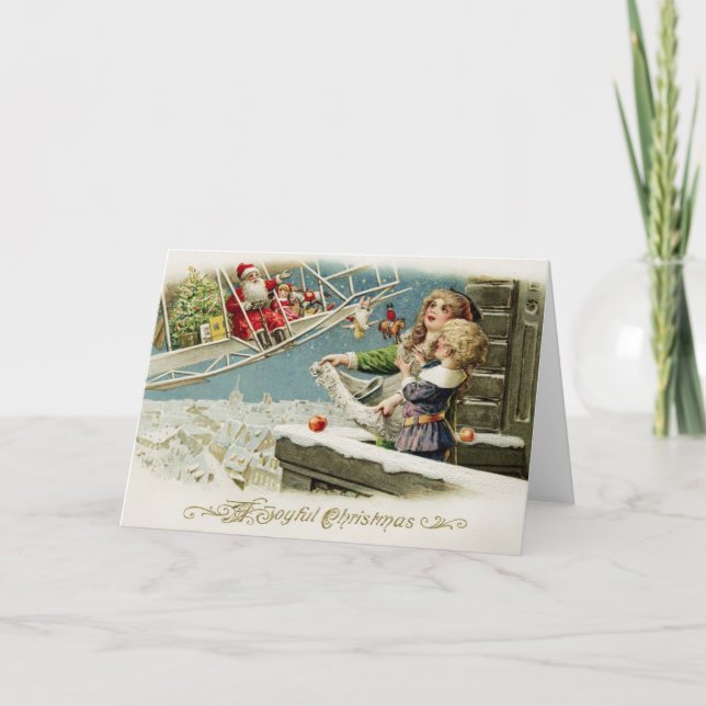Flying Santa Christmas Card (Front)