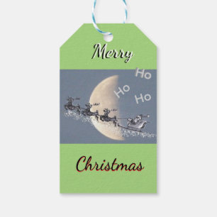 Flying Santa Christmas Gift Tags