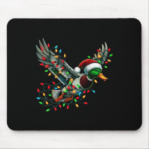Flying Santa Duck With Christmas Lights Hunting Se Mouse Mat