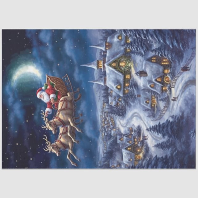 Flying Santa Tissue Paper (Front)