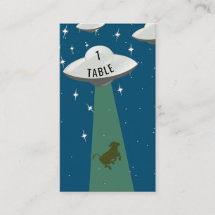 Flying Saucer Alien Cow Abduction Place Card