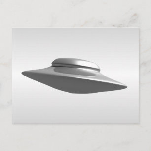 Flying Saucer - Black and White Postcard