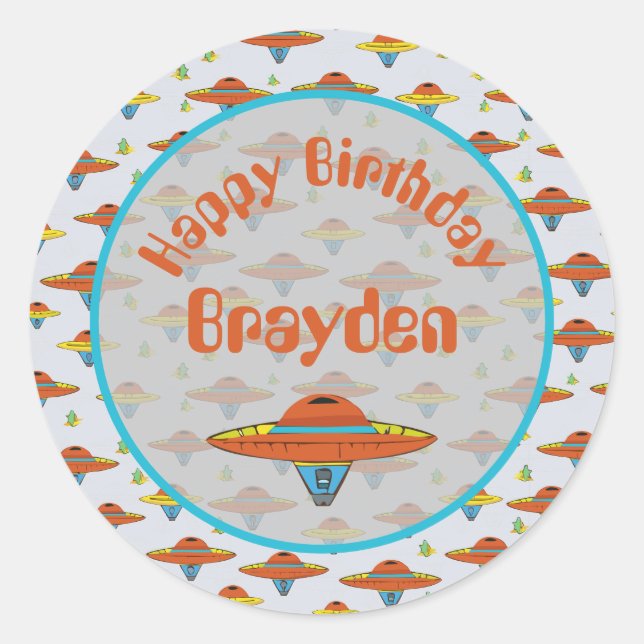 Flying Saucer Classic Round Sticker (Front)