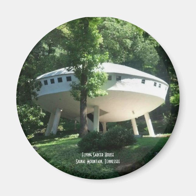 Flying Saucer House Refrigerator Magnet (Front)
