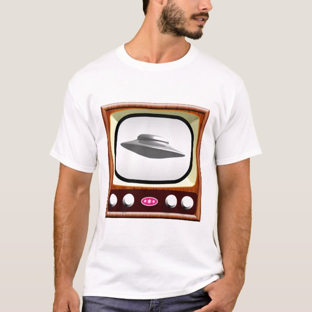 Flying Saucer on 50s TV T-Shirt (Front)