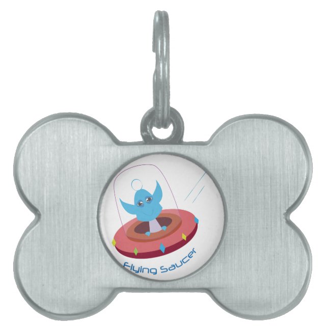 Flying Saucer Pet Name Tag (Front)