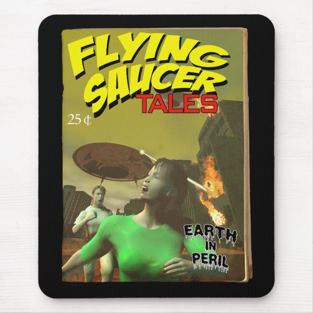 Flying Saucer Tales Fake Pulp Cover Mousepad (Front)