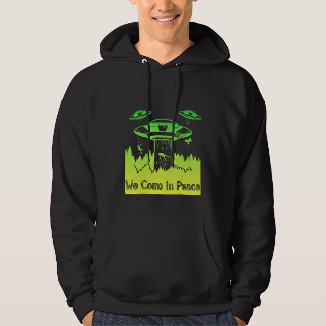 Flying Saucer UFO Astronauts are Aliens 10 Hoodie (Front)