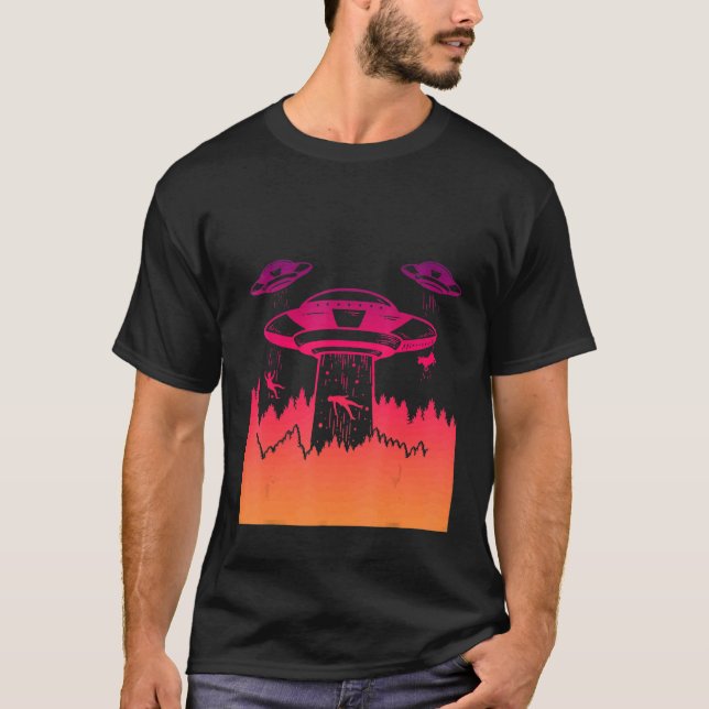 Flying Saucer UFO Astronauts are Aliens 2 T-Shirt (Front)