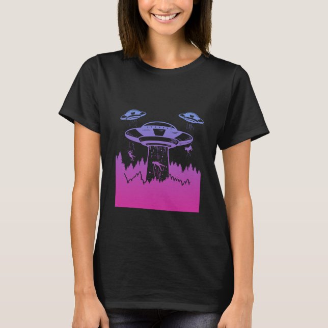 Flying Saucer UFO  Astronauts are Aliens T-Shirt (Front)