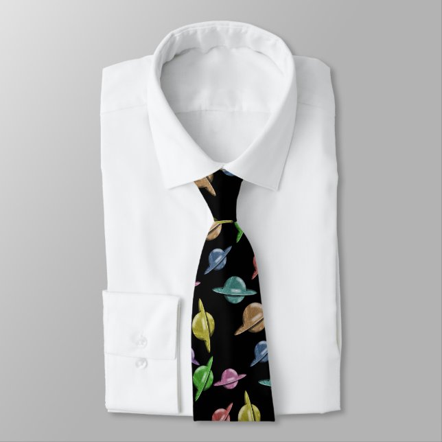 FLYING SAUCER UFO PATTERN  by Jetpackcorps Tie (Tied)