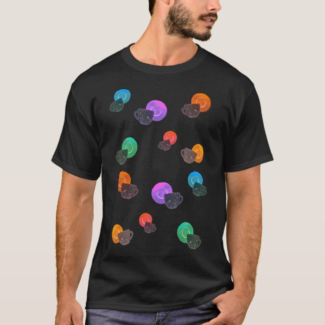 Flying Saucers And Cups T-Shirt (Front)