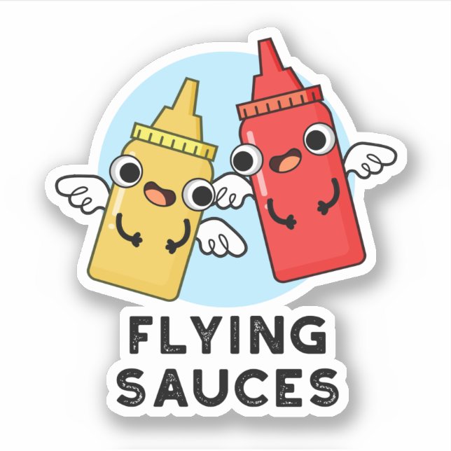 Flying Sauces Funny Food Pun  (Front)