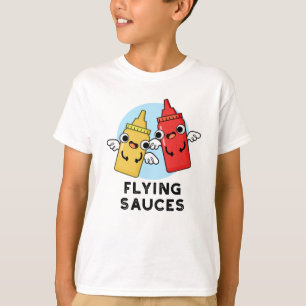 Flying Sauces Funny Food Pun T-Shirt