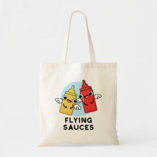 Flying Sauces Funny Food Pun  Tote Bag