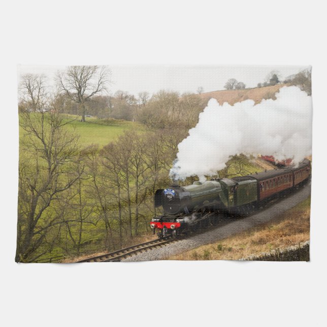 Flying Scotsman at Goathland Tea Towel (Horizontal)