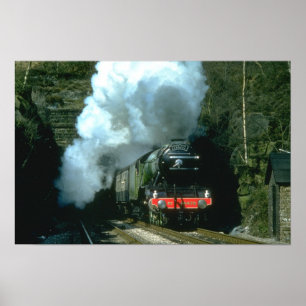 Flying Scotsman caught between tunnels at Barons W Poster