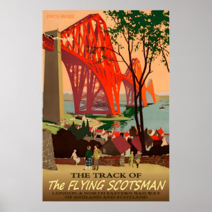 FLYING SCOTSMAN -English Railroad Travel Tourism Poster