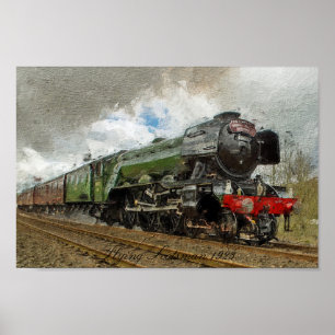 Flying Scotsman  oil Paintedl illustration Poster