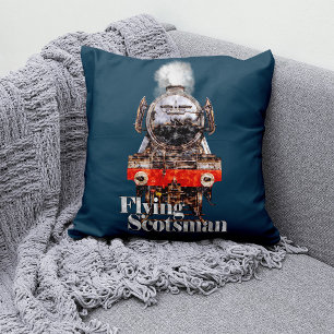 Flying Scotsman – Steam Locomotive Illustration Cushion