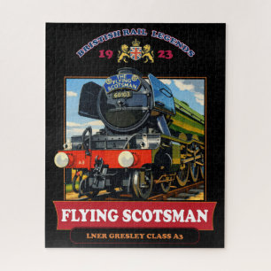 Flying Scotsman Steam Locomotive Vintage Poster Jigsaw Puzzle