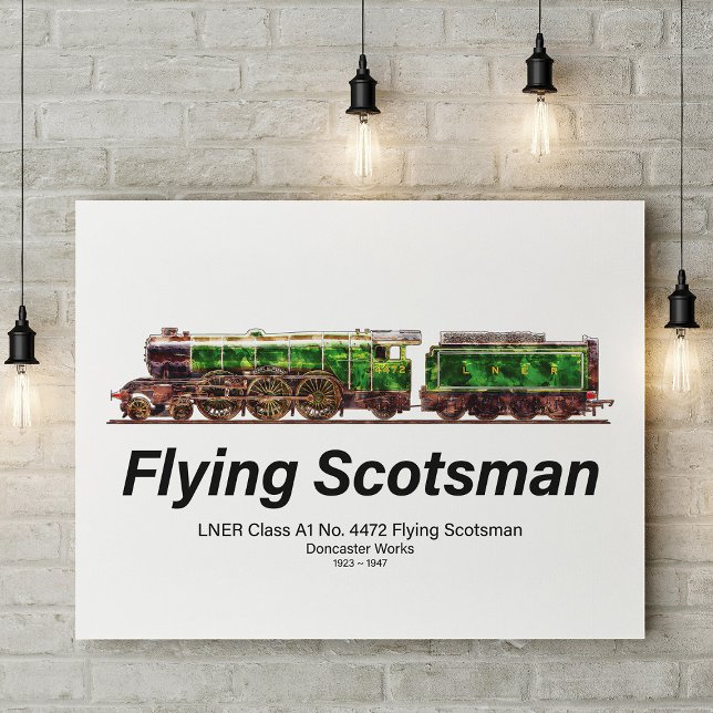 Flying Scotsman Steam Train English Locomotive  Photo Print (Flying Scotsman Steam Train English Locomotive. Photo Print)