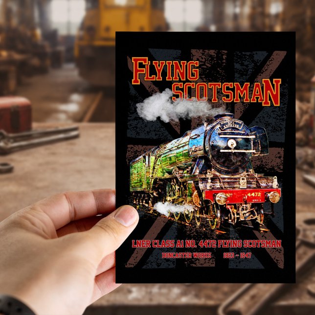 Flying Scotsman Steam Train English Locomotive  Postcard (Flying Scotsman Steam Train English Locomotive. Postcard )