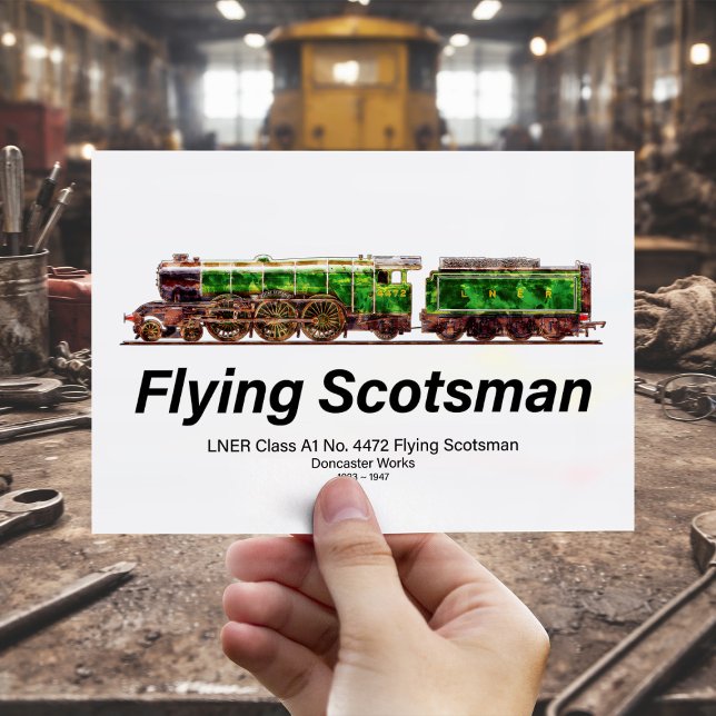 Flying Scotsman Steam Train English Locomotive  Postcard (Flying Scotsman Steam Train English Locomotive. Postcard)