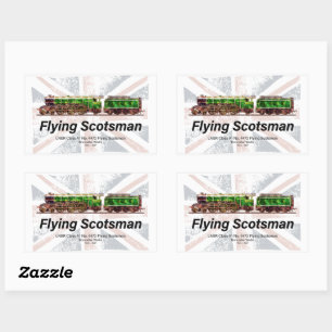 Flying Scotsman Steam Train English Locomotive  Rectangular Sticker