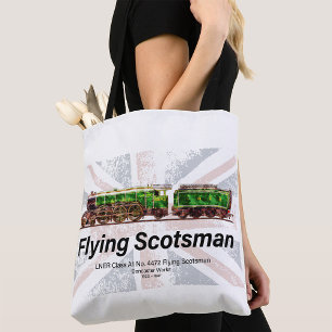 Flying Scotsman Steam Train English Locomotive Tote Bag