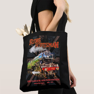 Flying Scotsman Steam Train English Locomotive  Tote Bag