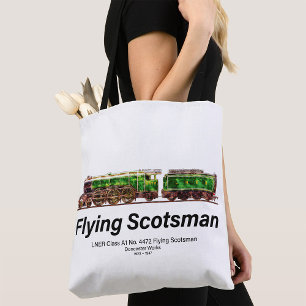 Flying Scotsman Steam Train English Locomotive Tote Bag