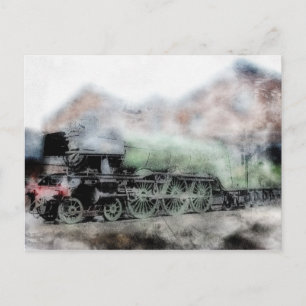 Flying Scotsman Vintage Steam Train Engine Card