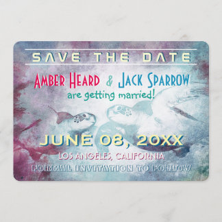 Flying Sea Turtle | Wedding Save the Date Cards
