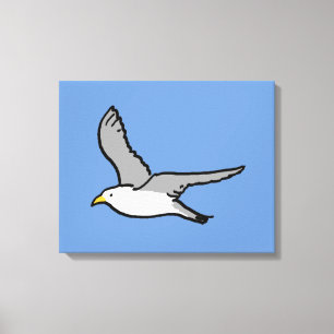 Flying Seagull. A Bird in Flight Canvas Print