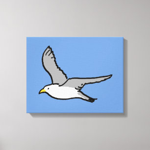 Flying Seagull. A Bird in Flight Canvas Print