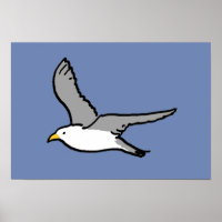 Flying Seagull. A Bird in Flight
