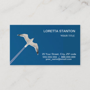 Flying seagull and the contrail business card