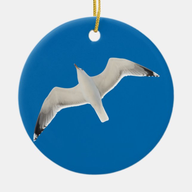 Flying seagull ceramic tree decoration (Front)