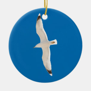 Flying seagull ceramic tree decoration