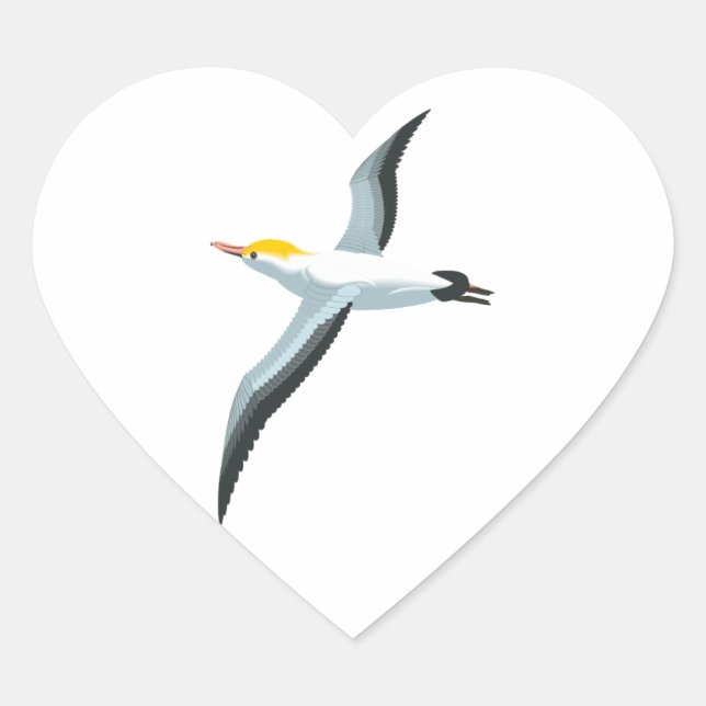 Flying Seagull Heart Sticker (Front)