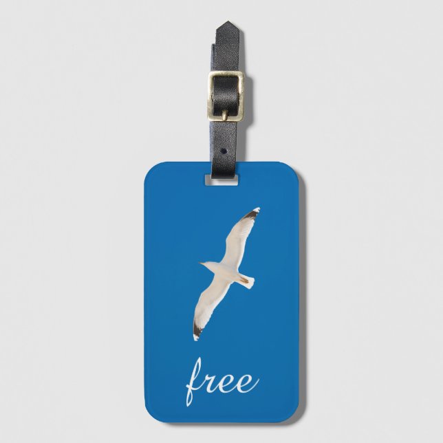 Flying seagull luggage tag (Front Vertical)