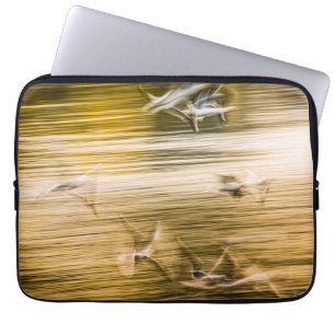 Flying seagulls - abstract laptop sleeve