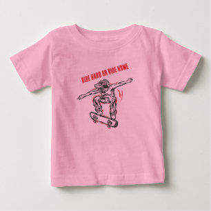 Flying Skater Doing Mid Air Skateboarding Baby T-Shirt