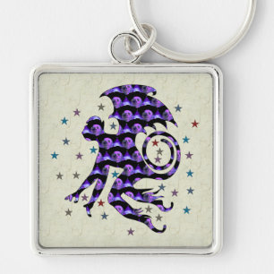 Flying Skull Monkey Key Ring