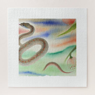 Flying Snake 220824AREF124 - Watercolor Jigsaw Puzzle