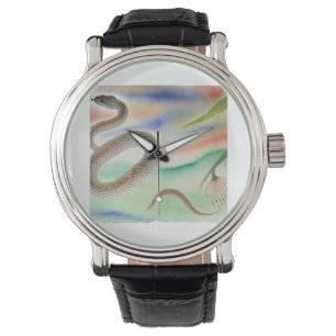 Flying Snake 220824AREF124 - Watercolor Watch